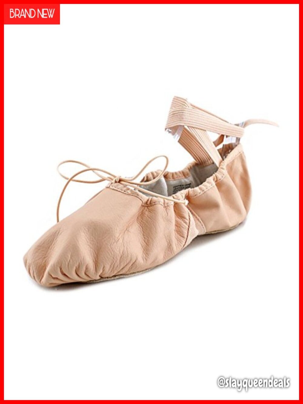 Leather Split Sole Ballet Dance Shoes with Elastic Straps